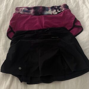 lululemon athletica Pink and Black Mini Skirts